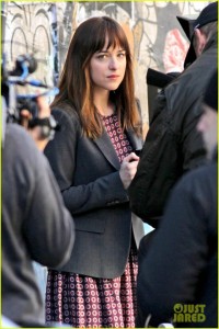 Dakota Johnson films scenes with Max Martini on the set of "Fifty Shades of Grey" **NO Canada**